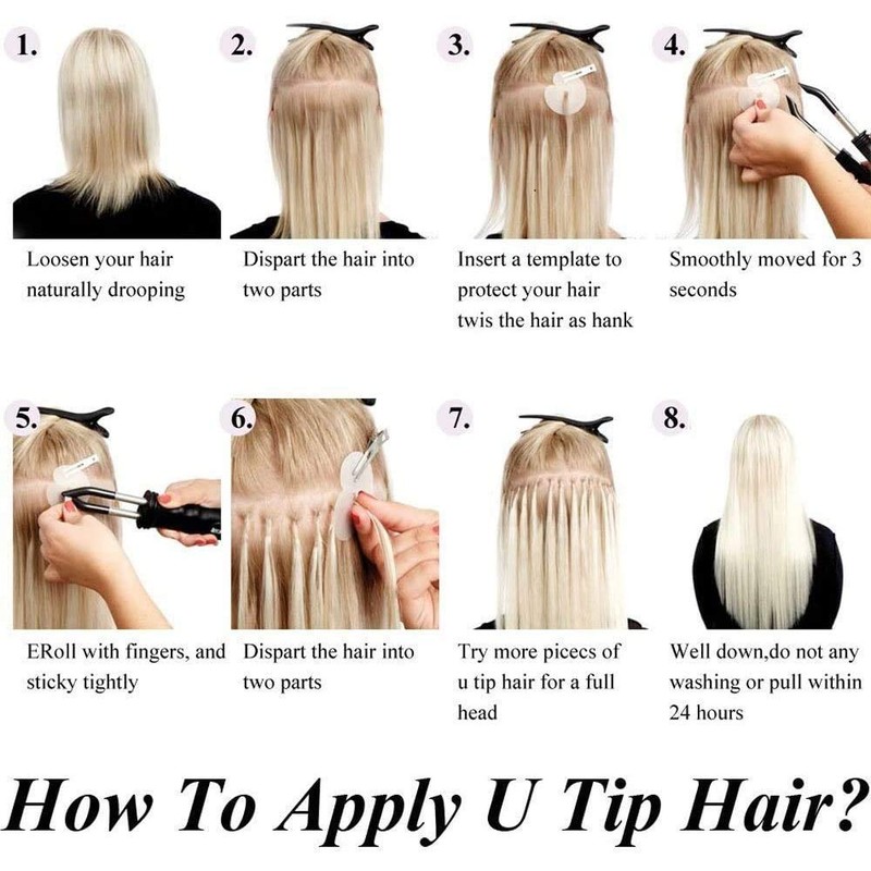 Real Hair Extensions, Keratin, U-Tip, Remy Human Hair, 50 Strands
