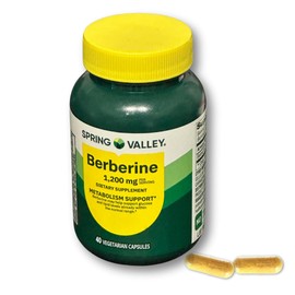 Berberine Metabolism Support- 40 Vegetarian Capsules, 1200mg (Pack of 1)