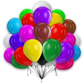 Multi Coloured Balloons 25 Pcs Rainbow Balloons Pack 10 Inch Balloons for Kids Birthday Party Wedding Proposal Baby Shower Anniversary Multi Coloured Party Decoration