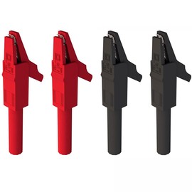 Greluma Crocodile Clip Copper Alligator Clip with Fully Protective Plastic Sleeve for 4 mm Banana Plugs Pack of 4