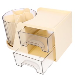 Operitacx Pen Storage Box Makeup Brush Organizer Household Table Organizer Multi-grid Pen Case Makeup Brush Holder Sundries Holder Stationery Storage Box Crayon Plastic Desk