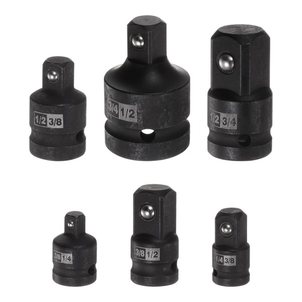 sourcing map 6pcs Impact Socket Adapter 1/4" 3/8" 1/2" 3/4"