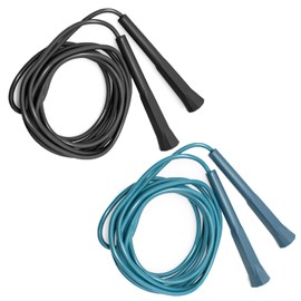 FEELCAT Jump Rope, Elementary School Students, Easy to Fly, Double Unders, Sports Jump Rope for Adults, Kids Jump Rope for School (Black+Blue)