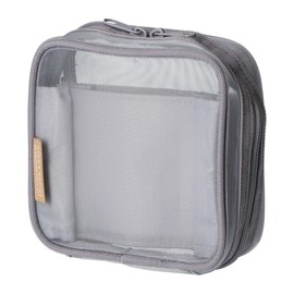 DA-PO01-GY Mesh Square Pouch with Dividers Notebook Deco Marks Gray