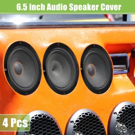X AUTOHAUX 6.5" Car Speaker Grills Cover Mesh with Screws Gloss Black - 4 Pcs