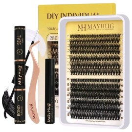 MAYHUG Lash Extensions Kit Individual Lashes Cluster Lashes Wispy 280pcs.    245
