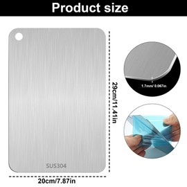 Titanium Chopping Board, Stainless Steel, Thick Metal Chopping Board, Stainless Steel Cutting Board, Double-Sided Chopping Board, Food Grade Chopping Board, Metal for Meat and Vegetables