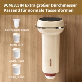 EASYLOCK Wall Mounted Cup Dispenser, Pull Type Water Cooler Cup Holder, Wall Mounted Disposable Cup Organiser (White)