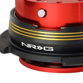 NRG Innovations SRK-290RD-BK/CG Quick Release Kit (Red Body / Black Ring with Chrome Gold Horizontal Stripes)