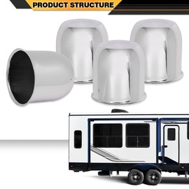 CNNELL 4Pcs Chrome Wheel Center Caps Fit 3 1/4", 3.25" Trailer Rims Center Bores Light Scratch