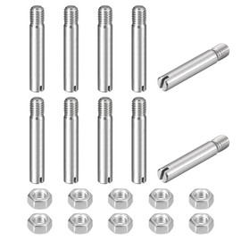 uxcell 10Pcs Slotted Cylindrical Pin, M5 x 30mm 304 Stainless Steel Dowel External Thread Locating Pin Slotted Screw with Nut for Cabinet Furniture Installation (GB878)