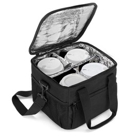 Trunab - Transportador de bebidas reutilizable de 4 tazas para entrega, con separadores extraíbles, portador de bebidas, para llevar, picnic, al aire última intervensión, viajes, negro, diseño patentado