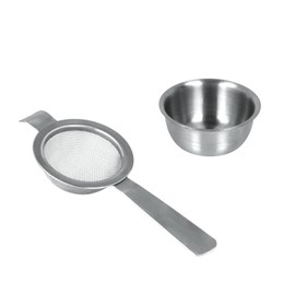 Metaltex Tea Strainer with Bowl, Stainless Steel, Silver, 15 x 5 x 5 cm 253803010