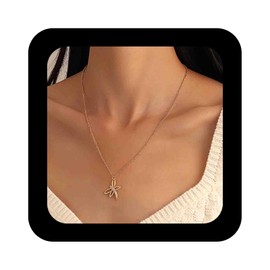Enautoabs Boho Dragonfly Pendant Necklace Gold Crystal Dragonfly Necklace Cute Cz Dragonfly Chain Necklace Dragonfly Flying Necklace Jewelry for Women