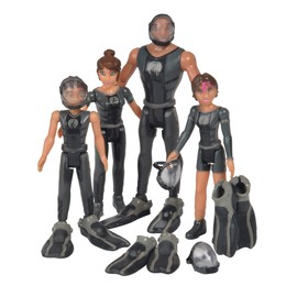 Simba 109391002 - Deep Nektons Familienpack, 4er Figurenset, Will, Ant, Fontaine, Kaiko, im schwarzen Tauch-Outfit, ab 3 Jahren