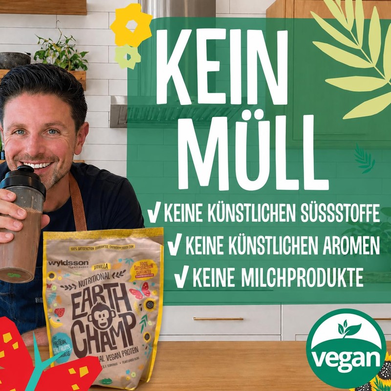 Vegan Protein Vanilla, No Sucralose, Vegan Protein Powder Made from