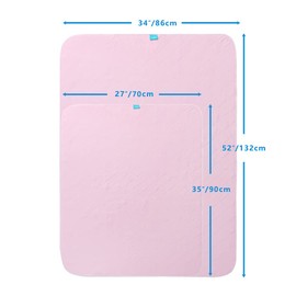 Beedsooth 2er Set wasserdichte Waschbare Inkontinenzauflage 70Ã90cm, Atmungsaktive Saugvlies Weichheit Inkontinenzunterlage fÃ¼r Kinder oder Erwachsene, Rosa