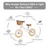 ACEGER 12" Kids Balance Bike with Basket, No Pedal Toddler