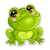 Cute Cartoon Frog - 3" Vinyl Sticker - for Car