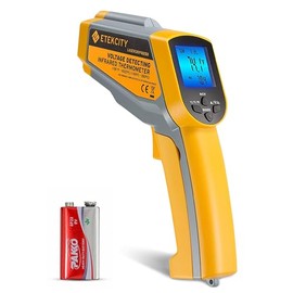 Etekcity Termómetro infrarrojo 1025D (no para humanos) pistola de temperatura láser dual -30 F  130 F (-50  550 C) con emisividad ajustable, probador 