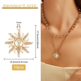 BENECREAT 10pcs 18K Real Gold-Plated Pendant in Sun Shape, 17.5 x 15.5 x 3 mm Golden Sun Charms, Heavenly Pendants for Making Bracelets, Necklaces and Jewellery Accessories, Hole: 1 mm