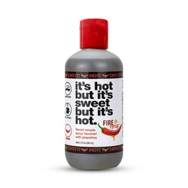 Fire Syrup 12 Pack- It's Hot But It's Sweet But It's Hot Jalapeno Infused Simple Syrup- 8 Oz Each Bottle of Jalapeno Simple Syrup- Sweet & Spicy Flavor for Cocktails, Desserts, BBQ, and More