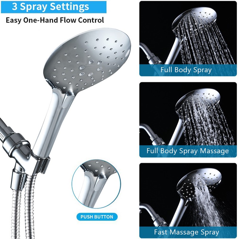 RENIST 3 Spray Settings High Pressure Handheld Shower Head Massage