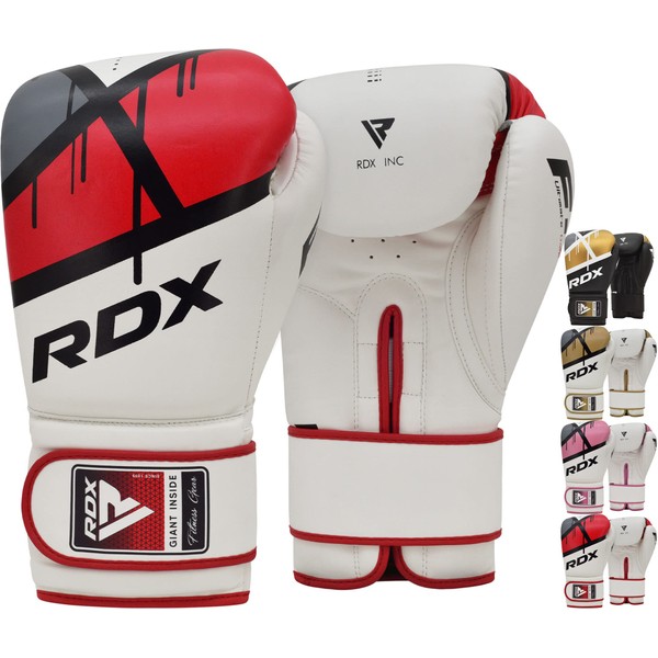 RDX RDX Ego Muay Thai Boxing Gloves, Maya Hide Leather, Ventilated Palm, Long Wrist Strap, MMA Fighting, Kickboxing, Combat Sport, Punch Bag, Speed Ball, Double Ends, Punch Shields