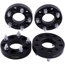 VLAOSCHI Black Forged 5x4.5 to 5x5.5 Wheel Adapters 1.25 Inch with 1/2" Studs Compatible with Jeep F-ord 5 Lug 5x114.3 to 5x139.7 for Wrangler Cherokee Liberty |Taurus Edge Explorer Ranger - Pack of 4
