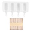 Molde para Helados, Molde De Silicona Con 4 Compartimentos para