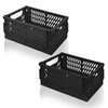 2 Pack Mini Foldable Small Plastic Baskets for Organizing and
