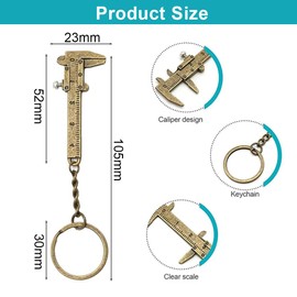 DLPRK 2 Pcs Precision Mini Caliper Aluminum Key Chain Keychain Tool