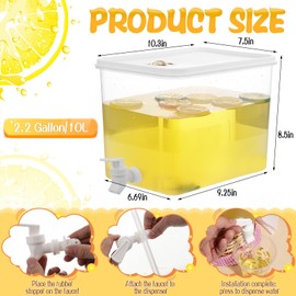 151 Pcs Lemonade Stand Supplies Include 8.5L Plastic Drink Dispenser with Spigot 50 Sets Lemonade Cups with Lids and Paper Straws,17oz Disposable Iced Coffee Plastic Cup for Water Lemonade Juice