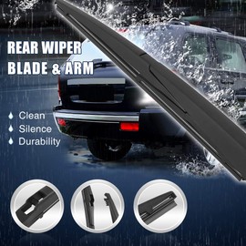 X AUTOHAUX Car Rear Windshield Wiper Blade Arm Set 310mm 12 Inch for Toyota Highlander Kluger XU40 2007 2008 2009 2010 2011 2012 2013