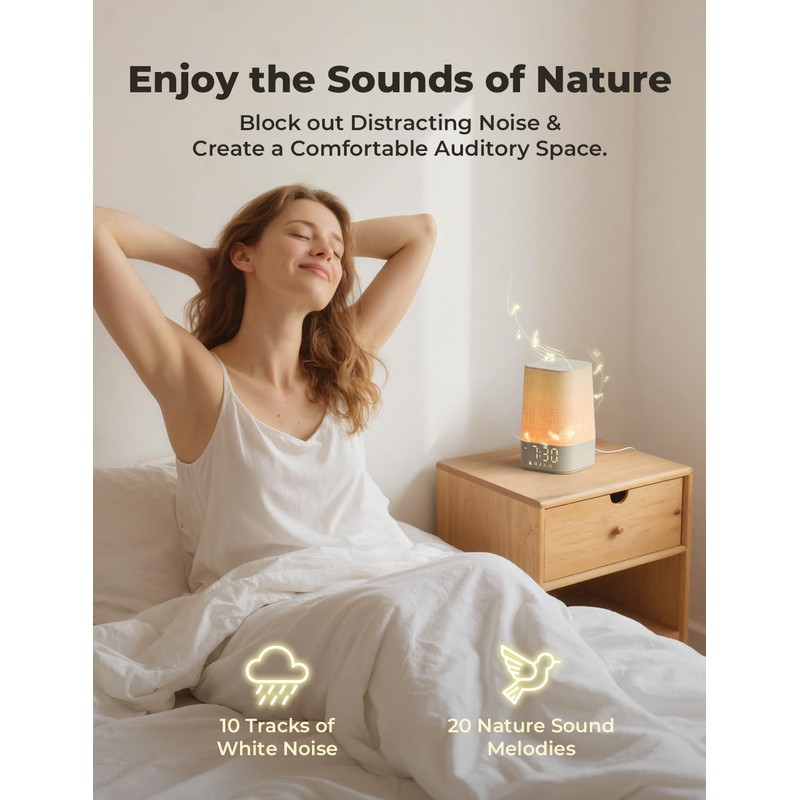 LIORQUE Sunrise Alarm Clock Wake Up Light with 30 Soothing