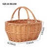 Wicker Picnic Basket With Handle, Kingwillow, (Large orange red)