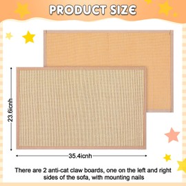 Newwiee 2 Pcs Cat Scratch Furniture Protector Mat Sofa Couch Protector for Cats Pet Scratching Pads for Couch, Sofa, Chair, Easy Installation(23.6 x 35.4 Inch)