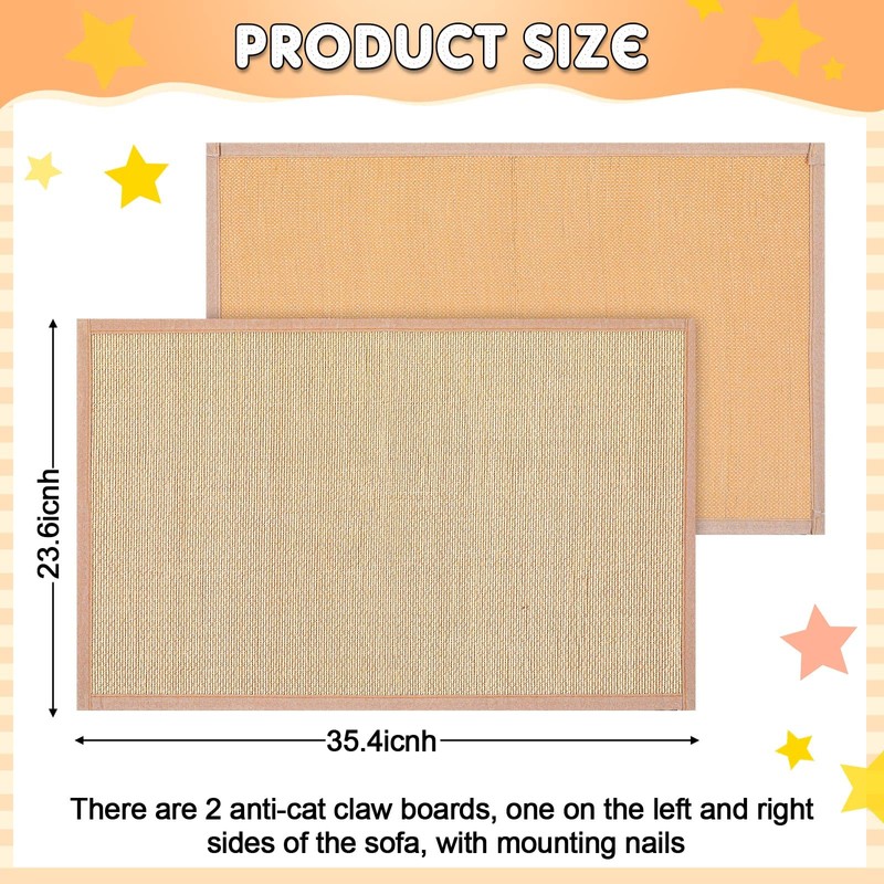 Newwiee 2 Pcs Cat Scratch Furniture Protector Mat Sofa Couch