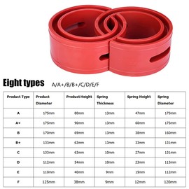 Car Rubber Shock Absorber, 2 Pieces Car Shock Absorber, Buffer Spring, Bumper Cushion, TPE Type A-F (Red) (B+)