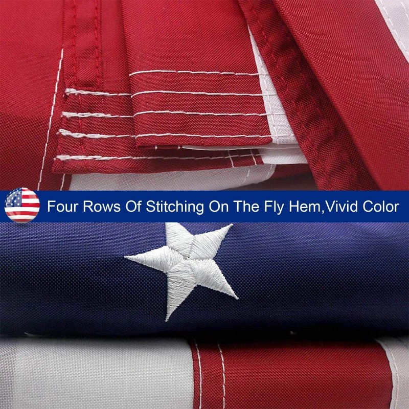 American Flag 3x5 Ft Polyester Heavy Duty Embroidered Stars Sewn