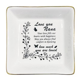 TIGERMILLION Grandma Birthday Gifts from Granddaughter Grandson Jewelry Trinket Dish Tray Holder, Gift for Grandma Jewelry Ring Dish, Mother's Day Christmas Valentines Day Gifts for Grandma Nana