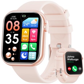 Hwagol Smart Watch (Answer/Make Calls), 1.85" Fitness Tracker, Smartwatch Heart Rate/Sleep Monitor/Pedometer/Calories, 140+ Sports Modes, Waterproof Women's Men's Fitness Watch for Android iOS