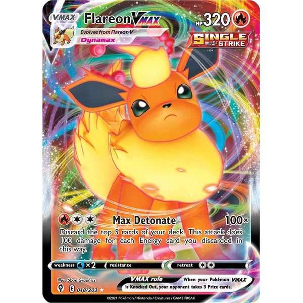 Flareon VMAX - 018/203 - Ultra Rare - Sword &