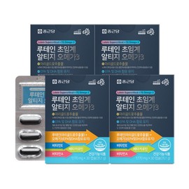 Chong Kun Dang Lutein Omega 3 (1 100mg x 30 capsules) 4 Boxes (Total 4-month supply) Blood Circulation Health Eye Health / 종근당 루테인 오메가3 (1 100mgX30캡슐) 4박스(총4개월분) 혈행건강 눈건강