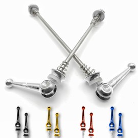 IMPALAPRO Bike TITANIUM Bike Quick Release Skewers Ultralight for MTB or Road Bike Wheels - Quick Release Bike Wheel Nuts - Quick Release Bolts - Bicycle Wheel Nuts - wheel spacers (Silver)