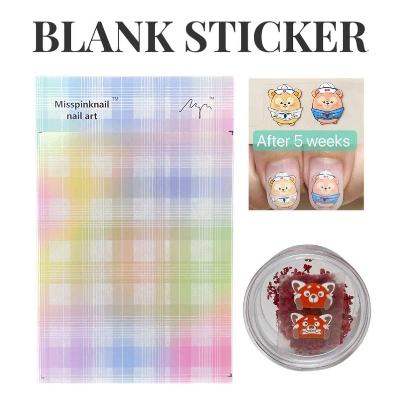 3pcs Blank Sticker DIY Adhesive Sticker Nail Profession use Drawing