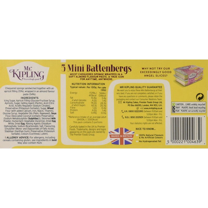 Mr Kipling Mini Battenberg Cakes 5pk