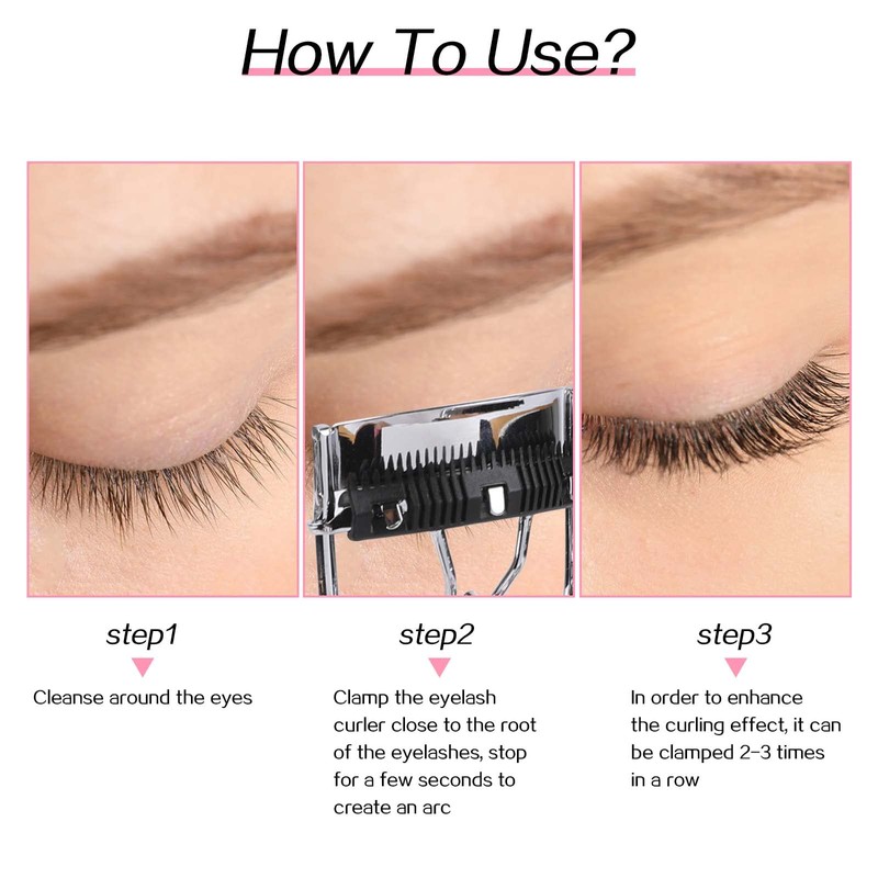 Eyelash Curlers with Comb,2 Pcs Eye Lash Curler Lash Tool