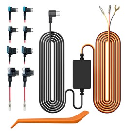 WOLFBOX USB C Hardwire Kit for G850PRO/G840S/G930/G850/G900/G840H/i07/i17/X5/X3 Dash Cam, not Suitable for G890/G900 PRO/G900 Tripro, Parking Monitor with Multiple Size connectors