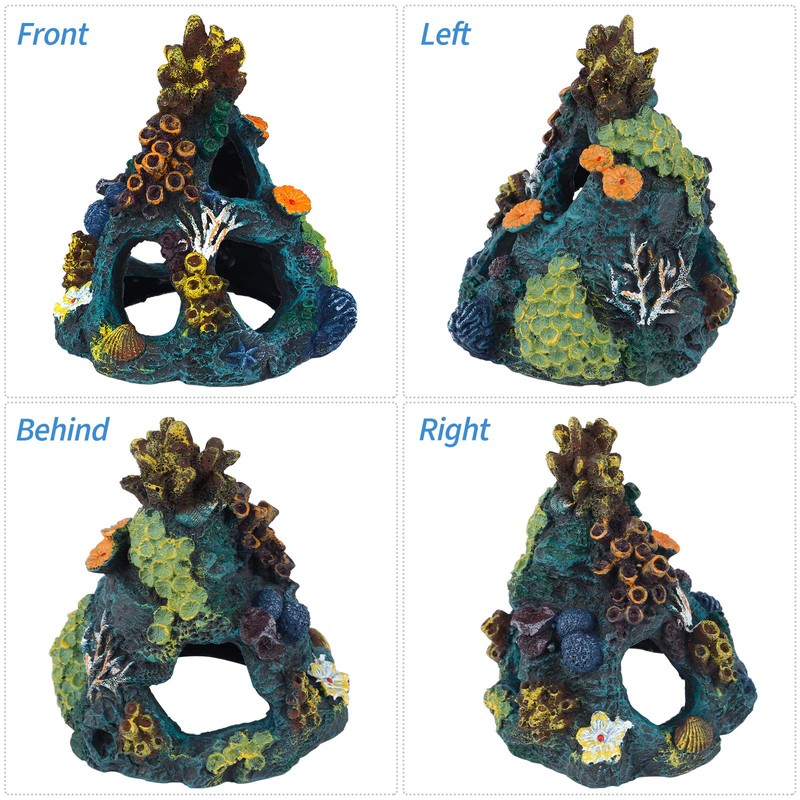 Uniclife Aquarium Decorations Resin Coral Rock Mountain Cave Fish Tank